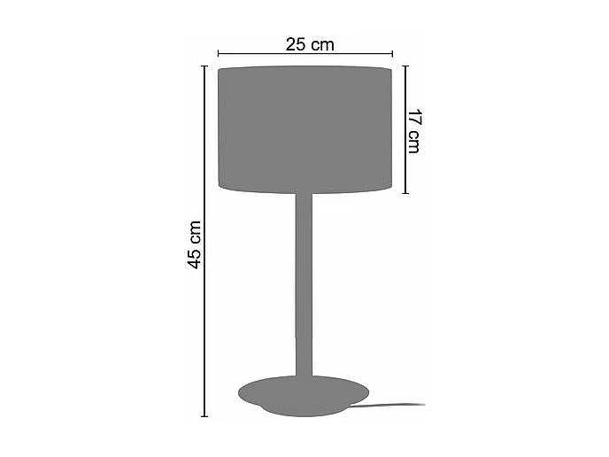 Abajur TOSEL CIVIDALE metal com fio castanho D18 x  H25  cm