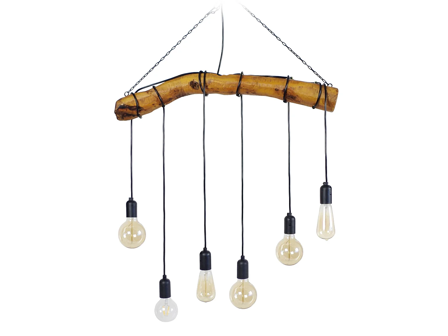 TACKS 8 - Suspension grappe bois foncé