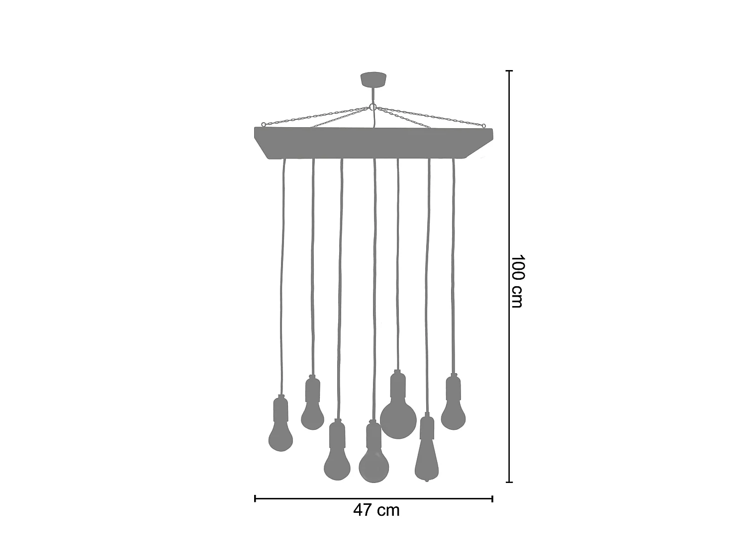 TACKS 7 - Suspension grappe bois foncé