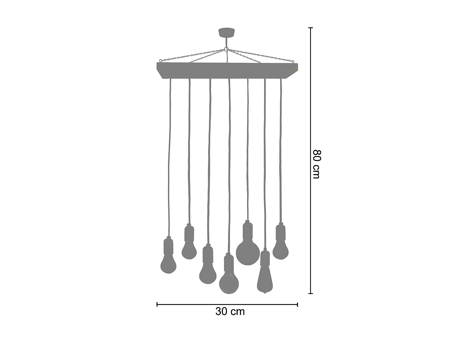 TACKS - Suspension grappe bois naturel