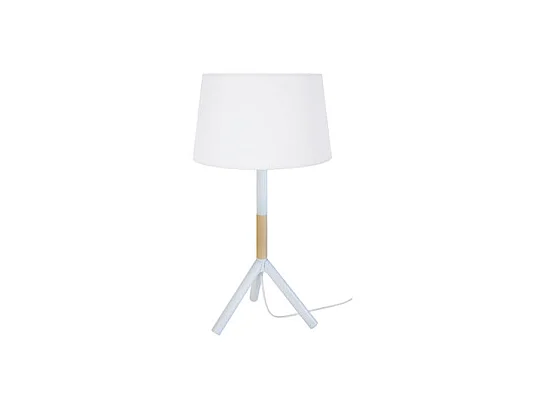 Lampe a poser trepied métal,blanc 62 cm.