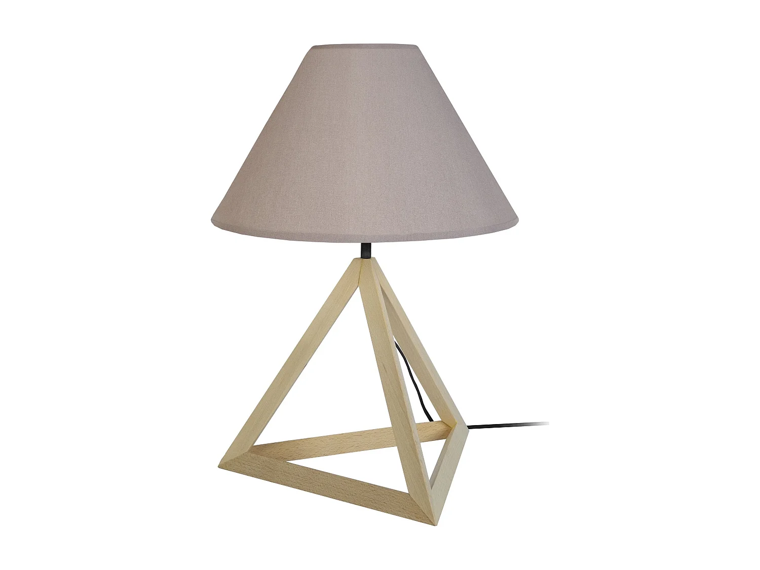 Abajur TOSEL BOIS CYLINDRE lâmpada decorativa cilindro preto D8 x  H21  cm