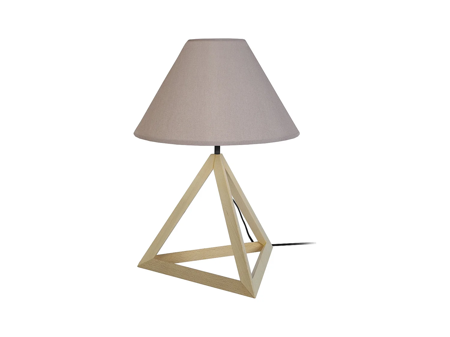 Lampe a Poser TOSEL ,bois,naturel,H48xD35xP35cm