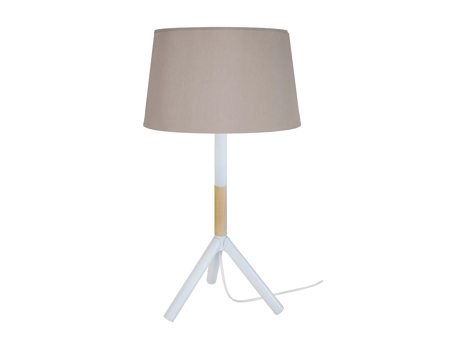 Abajur TOSEL ARHUS tecido tripé taupe D30 x  H54  cm