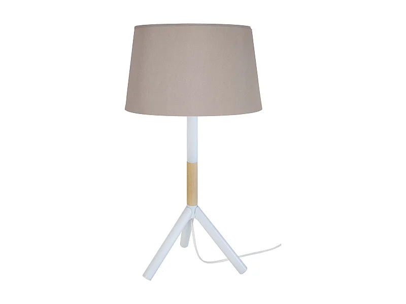 Lámpara de Mesa  TOSEL ,madera,natural,A 53xD25xP25 cm