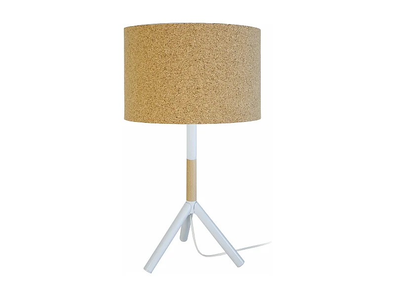 Abajur TOSEL ARHUS tecido tripé branco D30 x  H54  cm