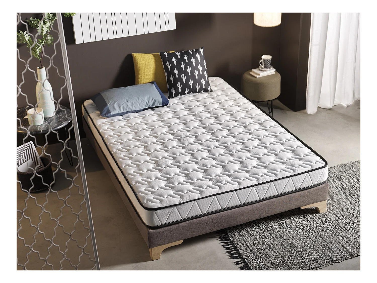 Matelas Mousse Mémoire Luxe Aloe Vera 150x180 Hauteur 16cm±2