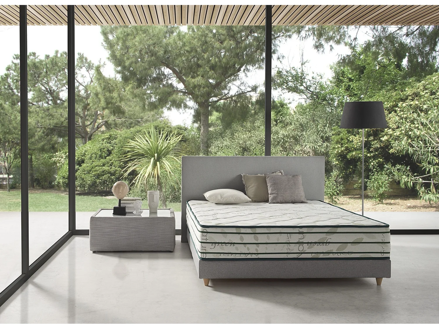 Matelas Ressorts ensachés 120x200cm Vert Natura Hauteur 29cm +/-2.