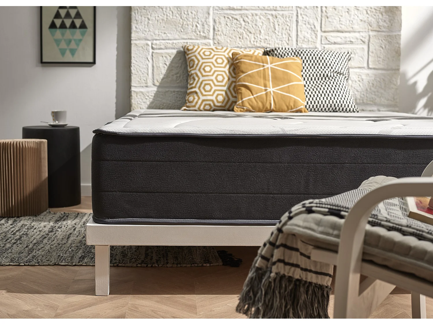 Matelas à Ressorts Ensachés 105x200 Avec ViscoGraphène Hauteur 29 cm +/-2 Antibactérien.