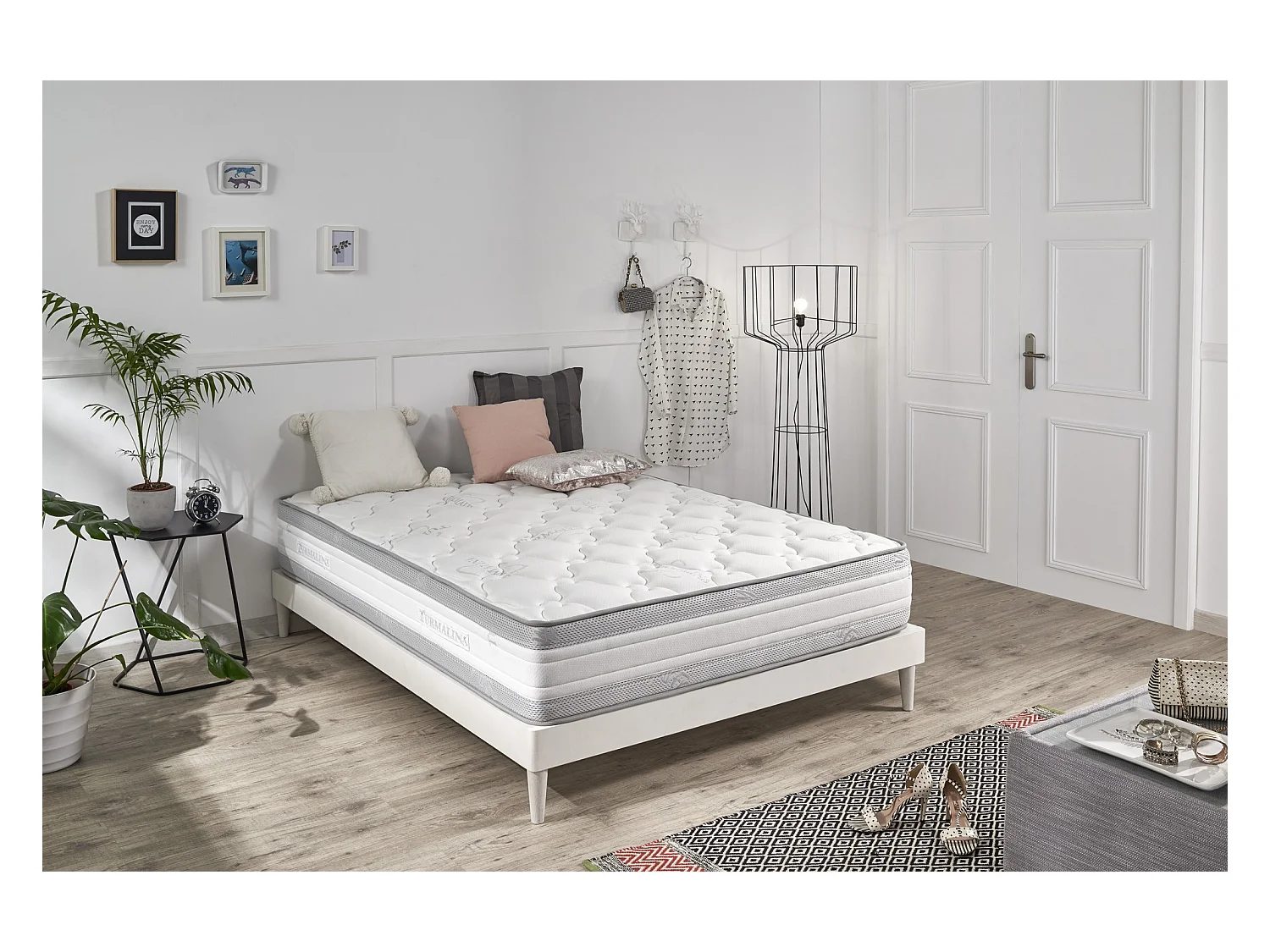Matelas Visco Luxury Tourmaline 70x190 Hauteur 25cm +/-2 face supérieure 4 cm Viscoélastique + Supersoft