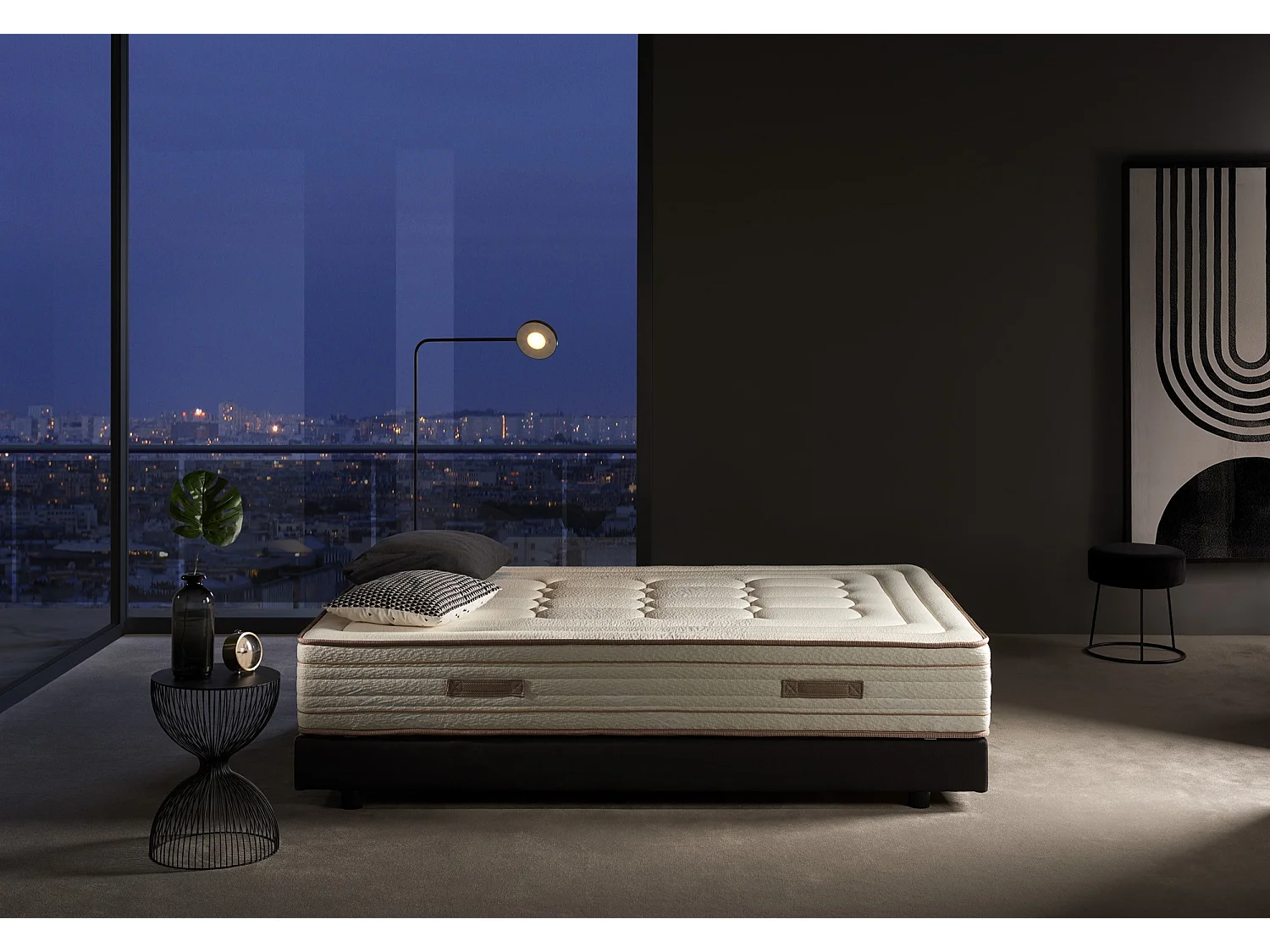 Matelas Hybride Bambou Nuit à Ressorts Ensachés 180X200 Hauteur 30 cm +/-2.