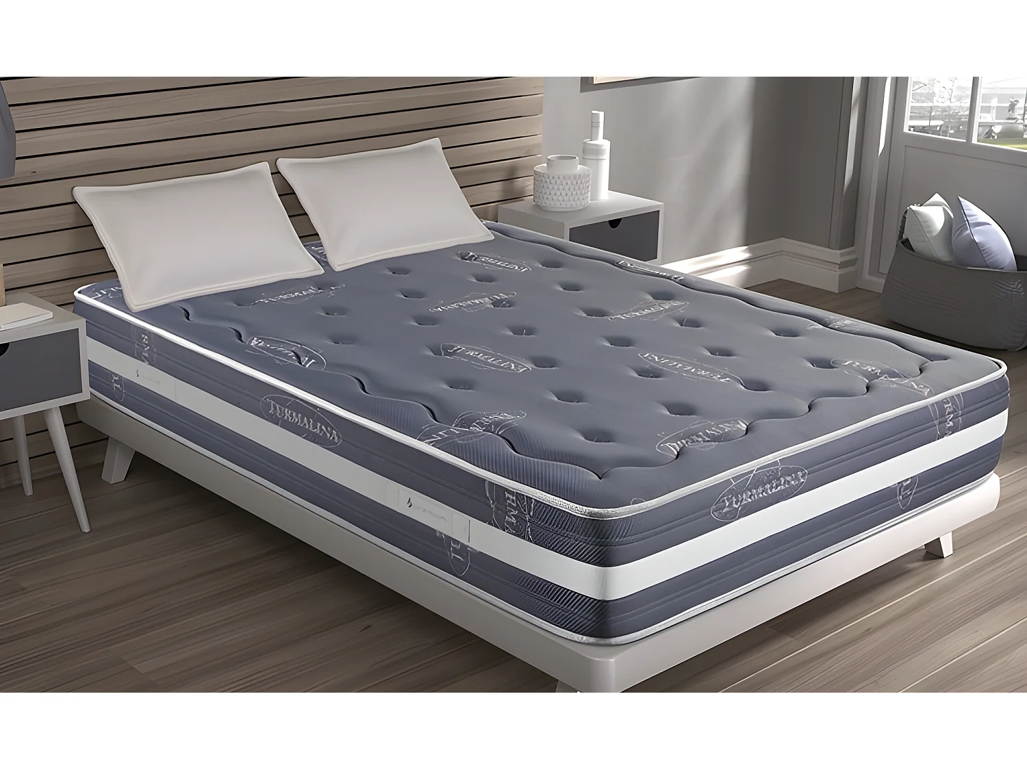 Matelas Viscoélastique Gris Turmalina 135X200 Hauteur 25cm +/-2.