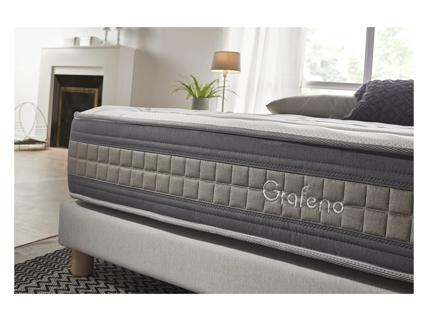 Matelas à ressorts ensachés 200x200 Graphène Design & Confort 29cm±2.