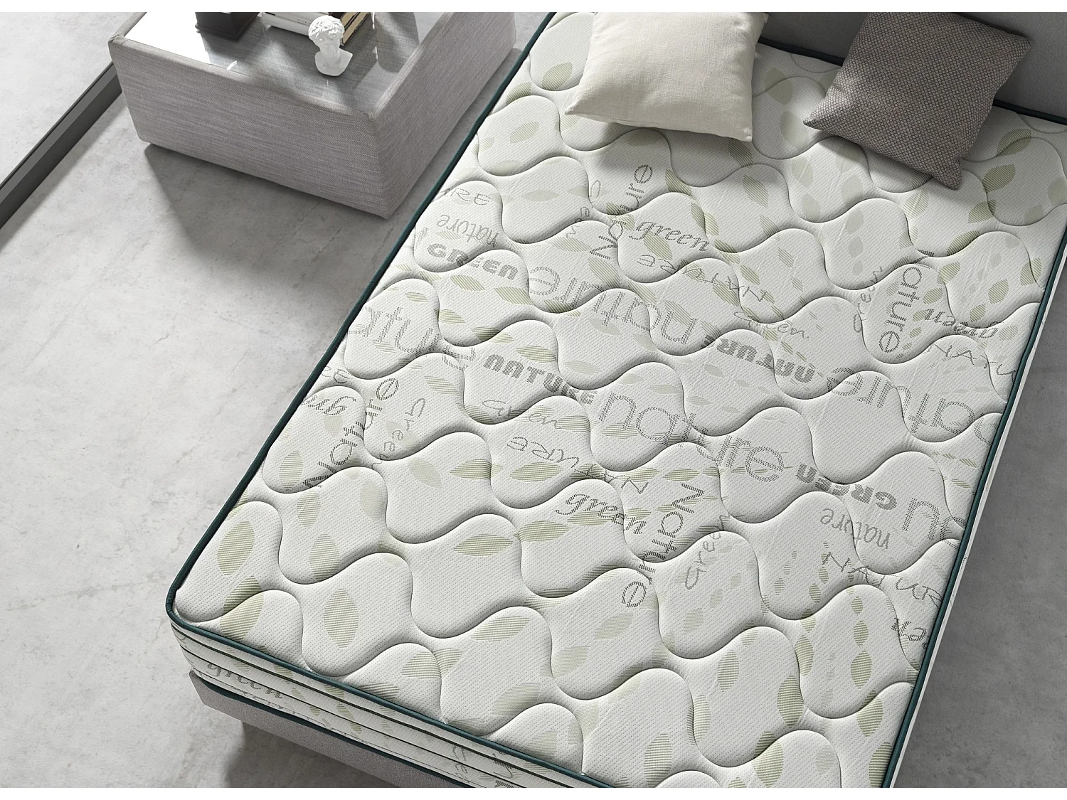 Matelas Ressorts ensachés 160x200cm Vert Natura Hauteur 29cm +/-2.