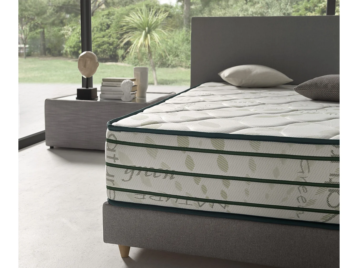 Matelas Ressorts ensachés 160x200cm Vert Natura Hauteur 29cm +/-2.