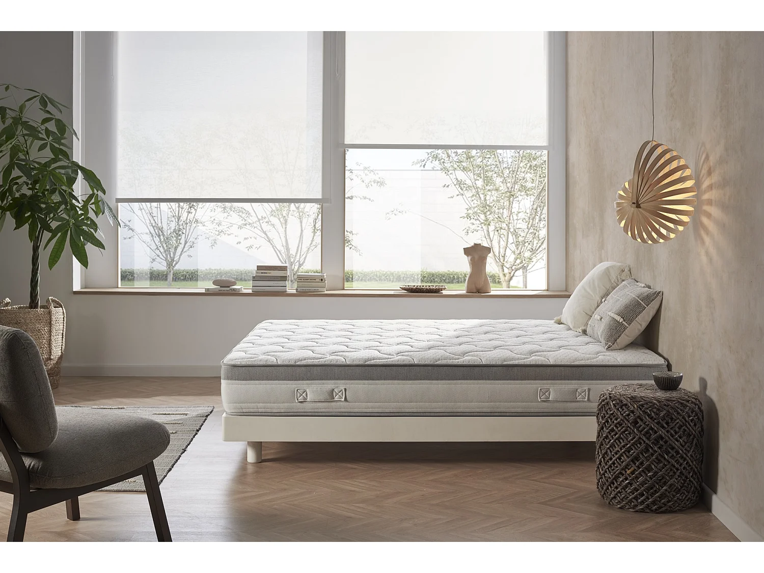 Matelas visco à ressorts ensachés Paradise 100x190 Hauteur 27cm +/-2.