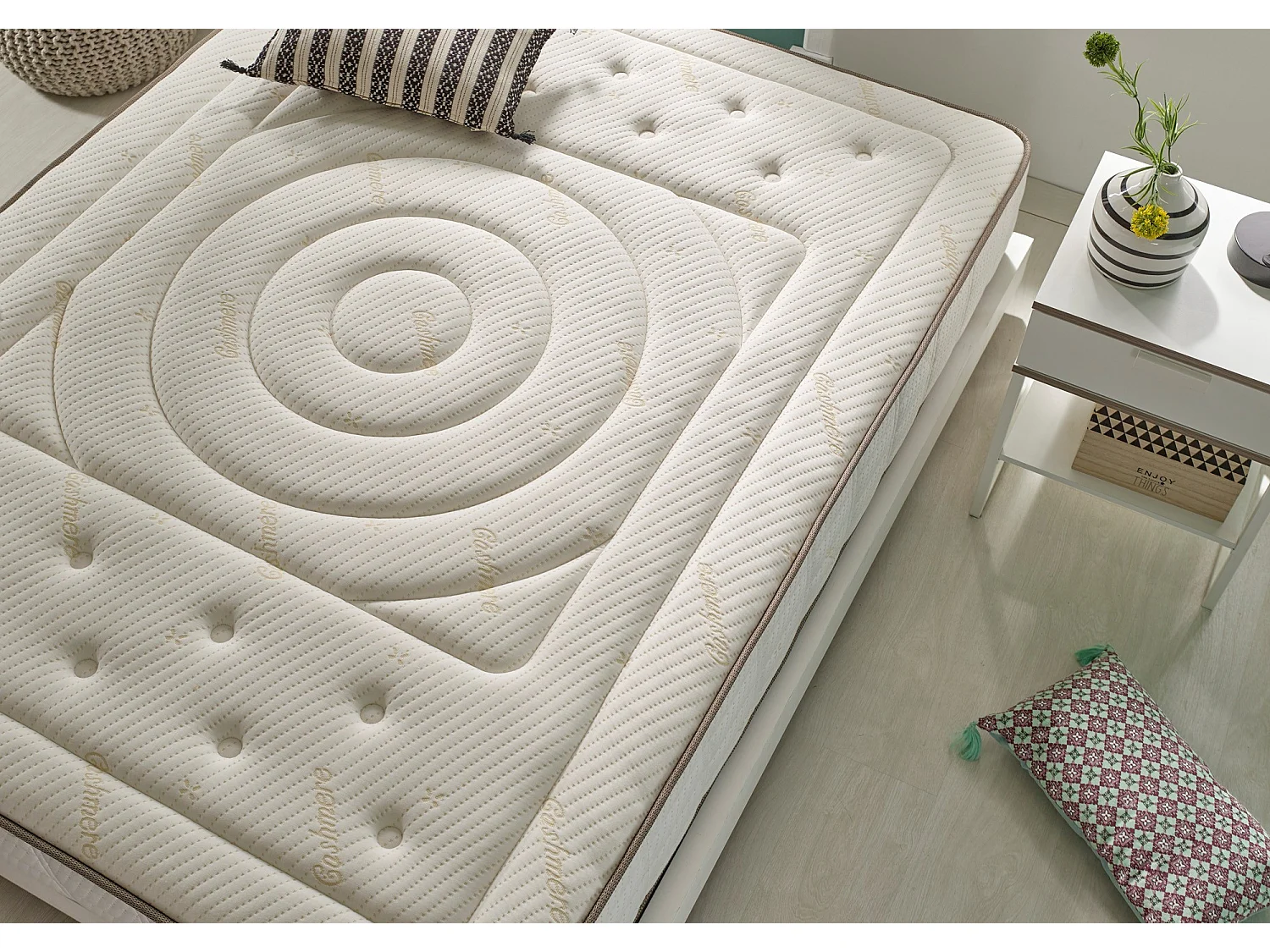 Matelas 90 x 180 Visco Cachemire Impérial Fibres Naturelles Hauteur 26 Cm ±2