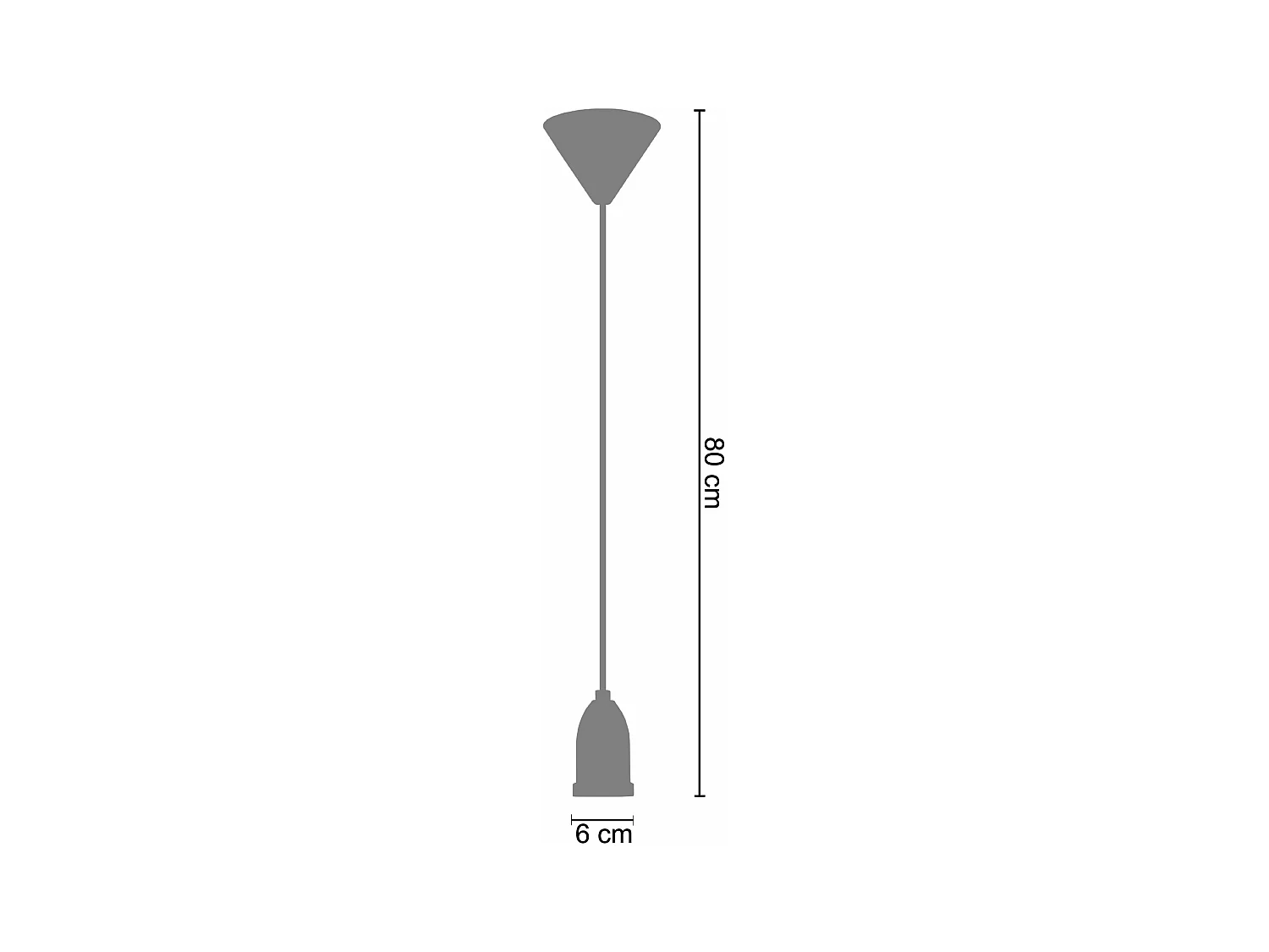 Monture petit cloche bois  gris 80 cm.