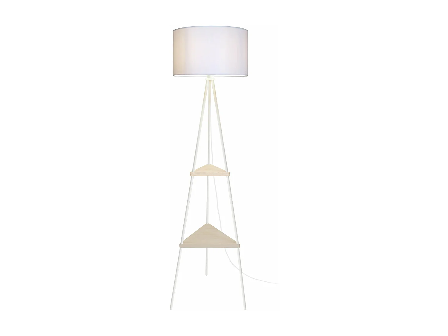 Lampadaire , étagère métal  ivoire 155 cm.