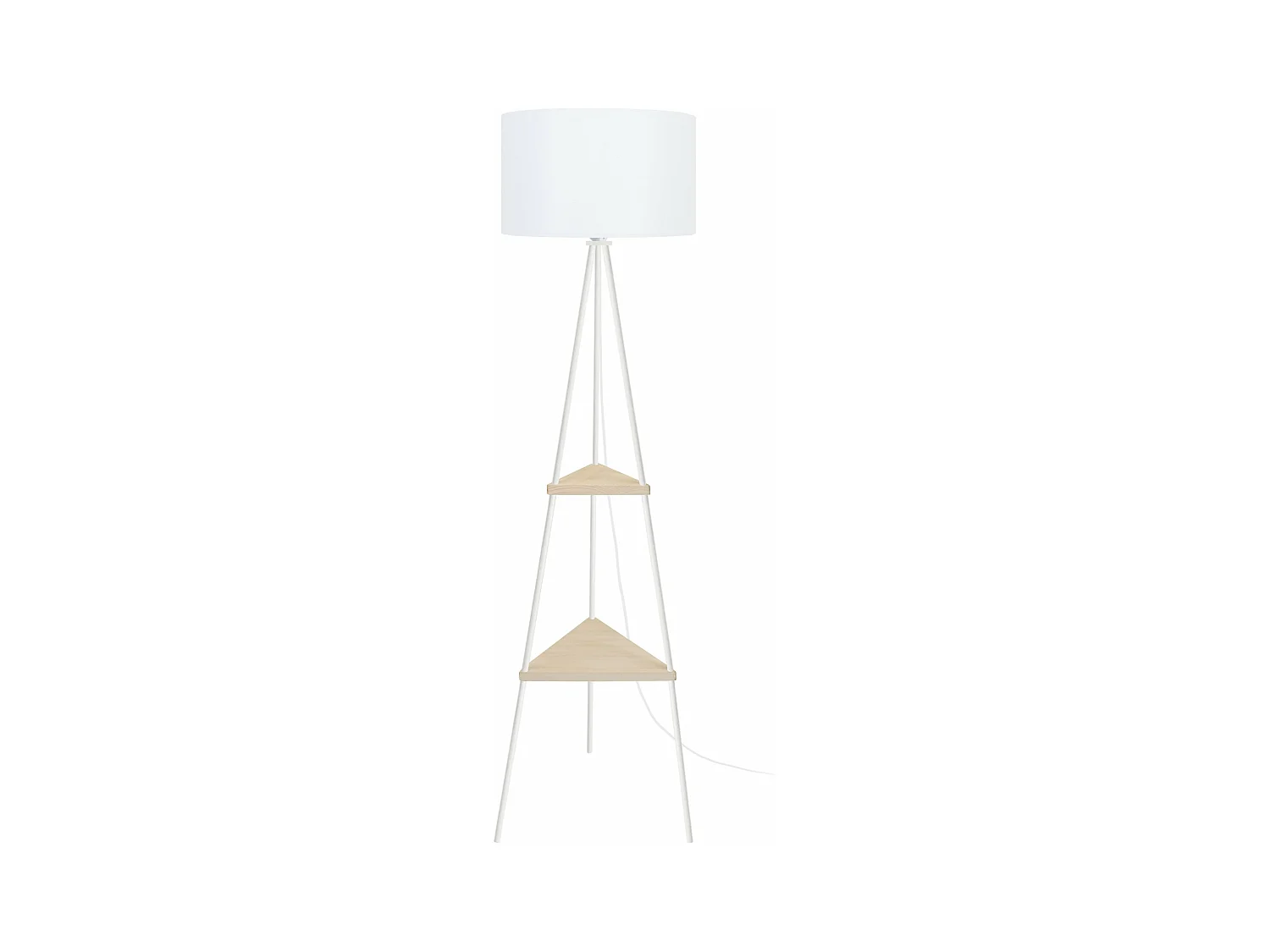 Lampadaire , étagère métal  ivoire 155 cm.