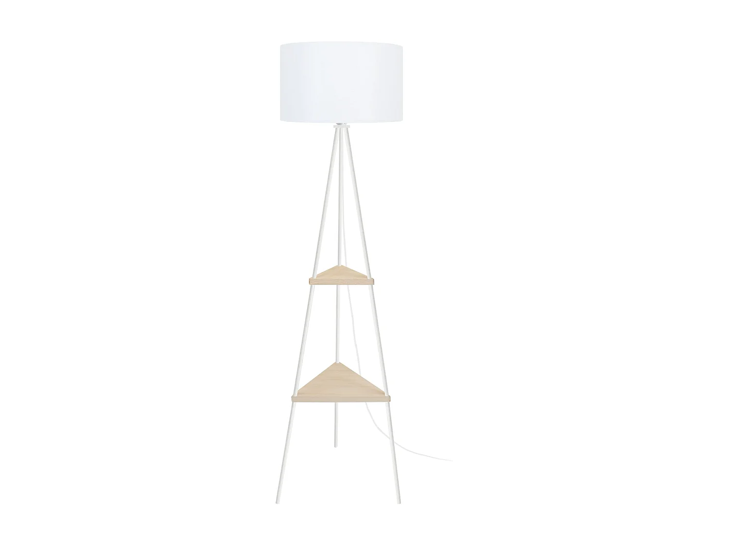 Lampadaire , étagère métal  ivoire 155 cm.