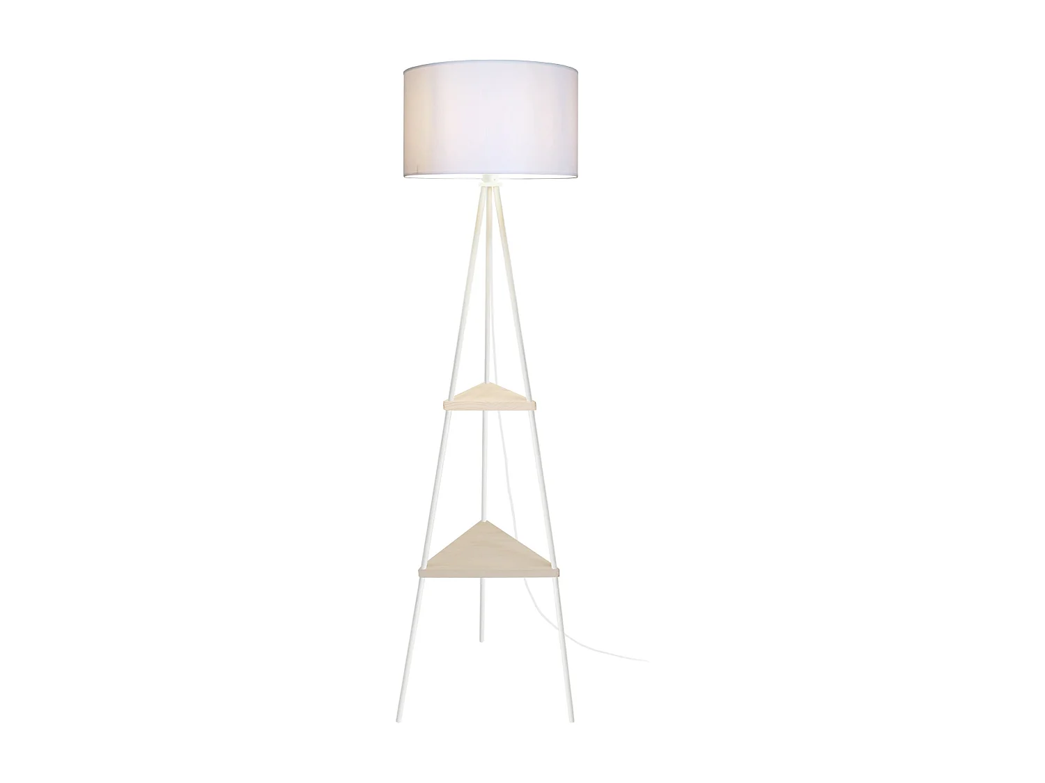 Lampadaire , étagère métal  ivoire 155 cm.
