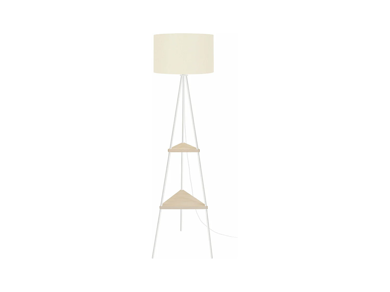 Lampadaire étagère métal  ivoire 155 cm.
