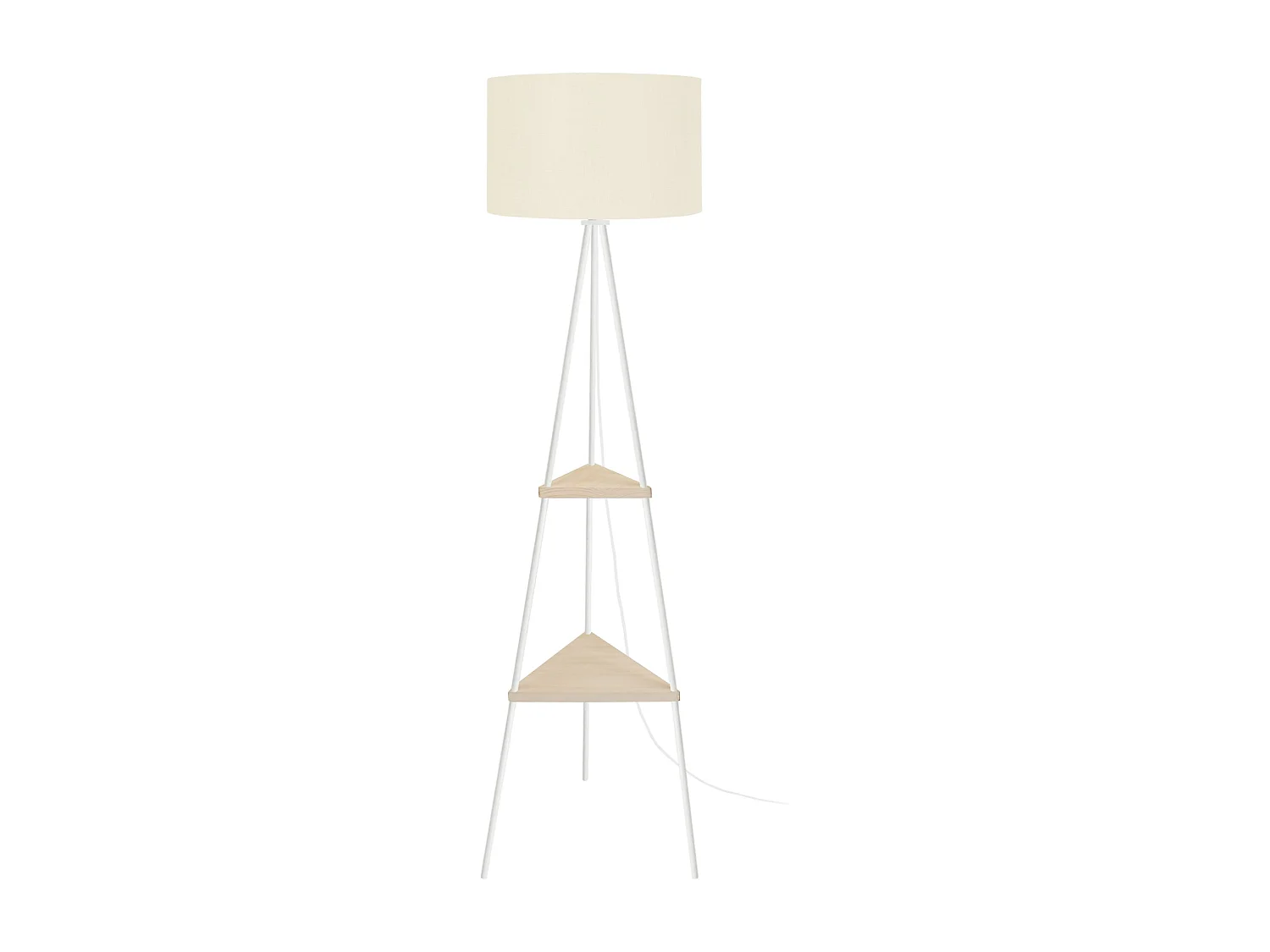 Lampadaire étagère métal  ivoire 155 cm.