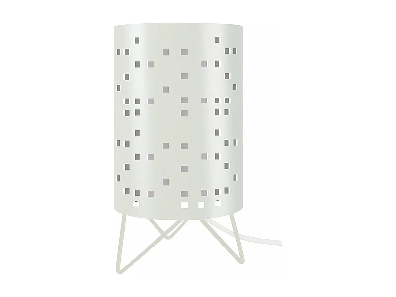 Lampe de chevet trépied métal  ivoire 27 cm.