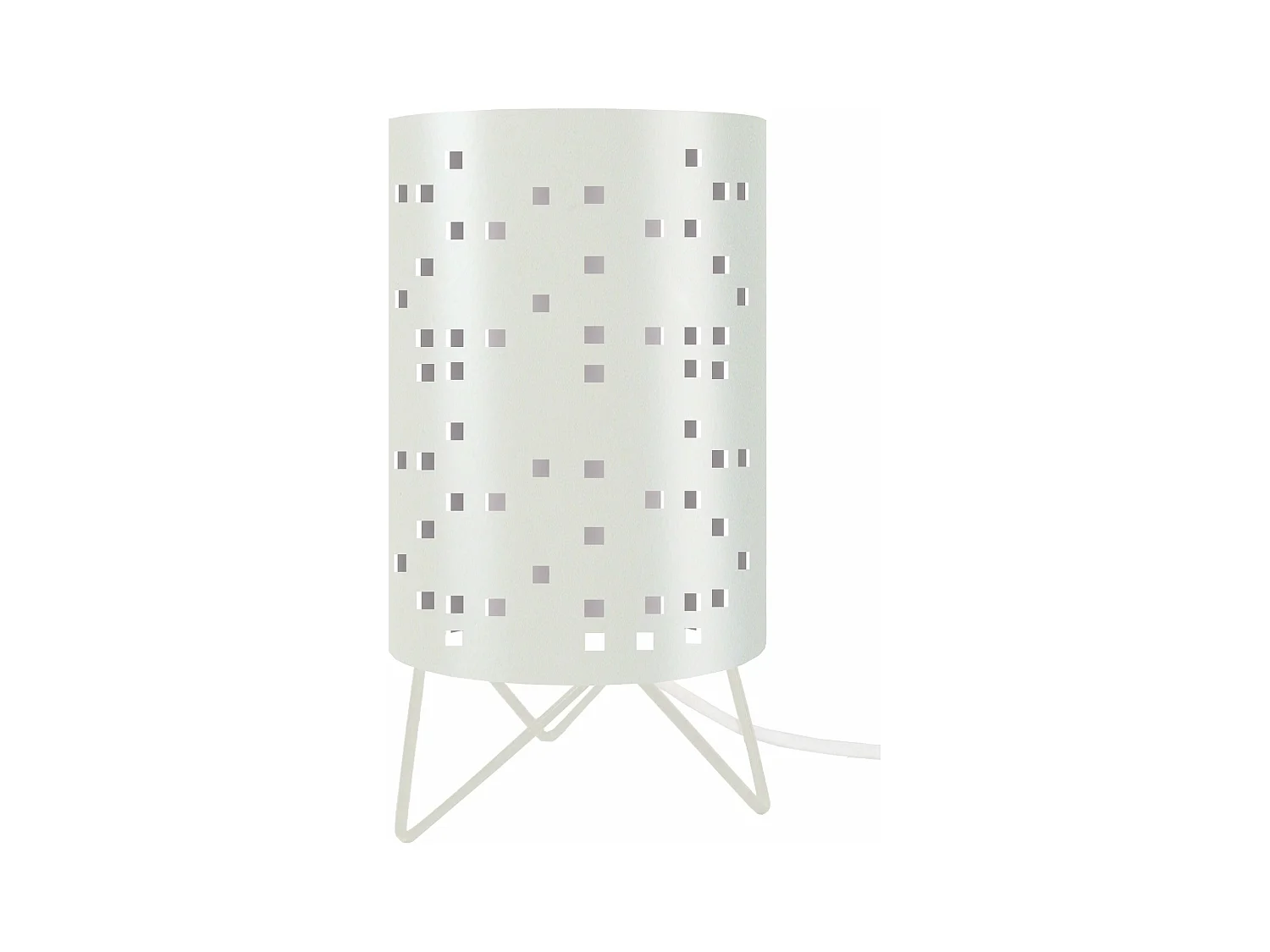 Lampe de chevet trépied métal  ivoire 27 cm.
