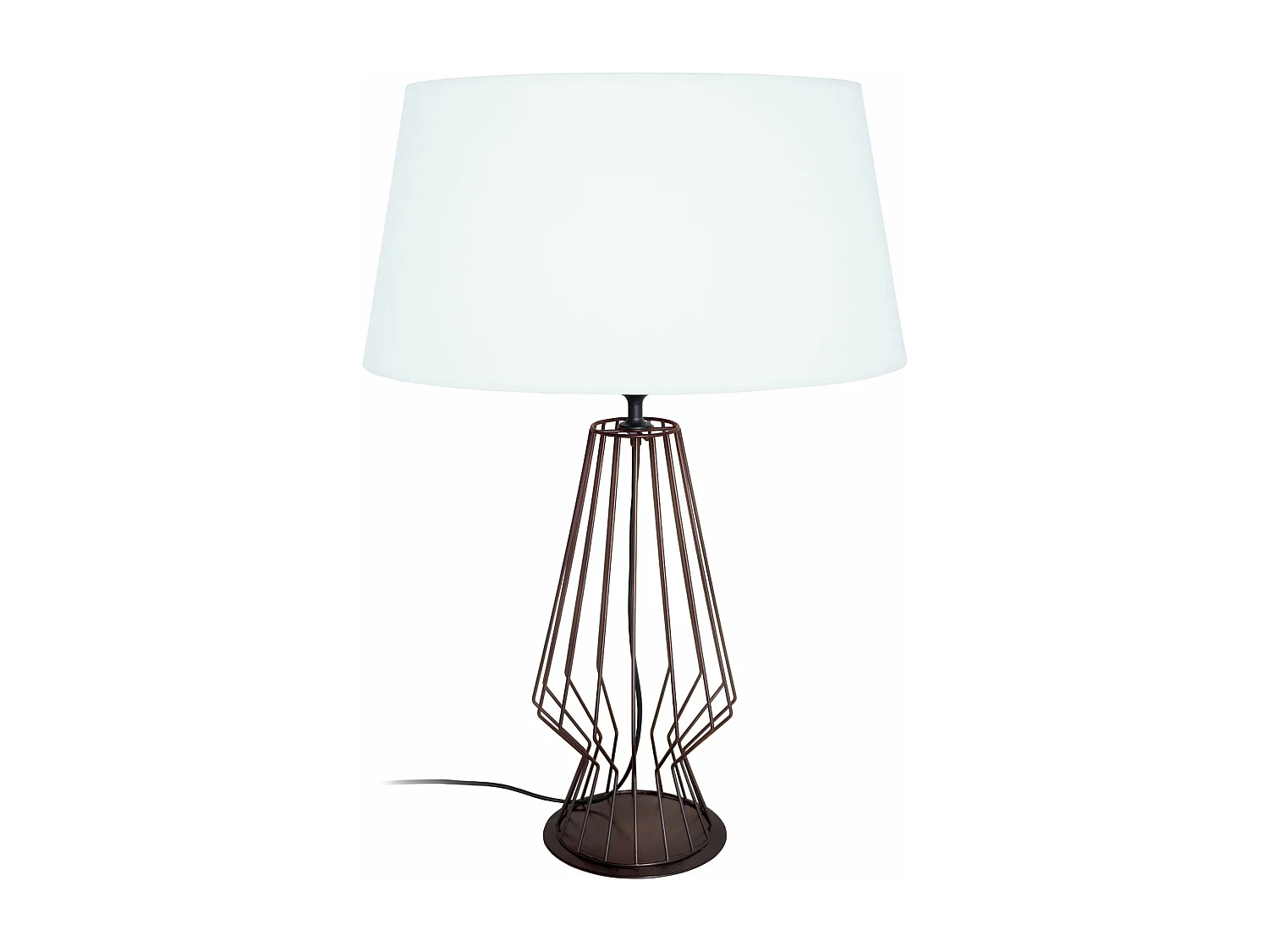 Abajur TOSEL IDUN tecido tripé branco D30 x  H54  cm