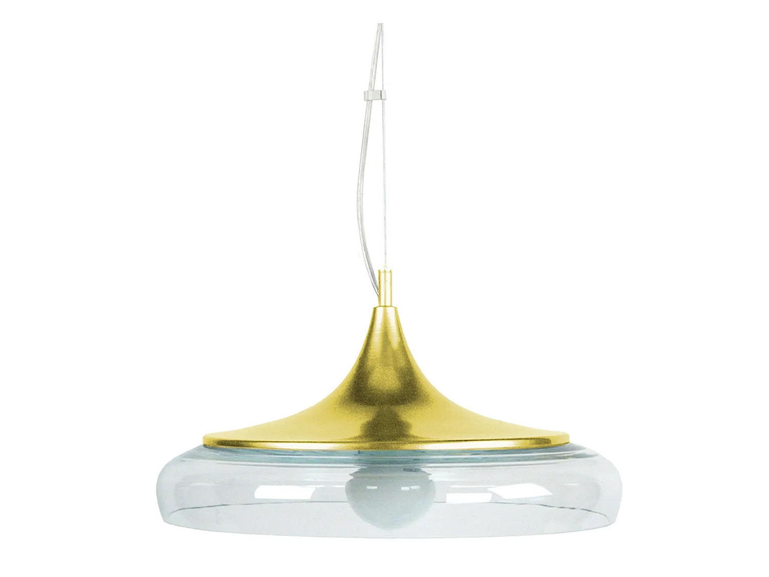 Lampadario a sospensione  metallo vetro minareto DIVINITY oro cristallino D'41cm