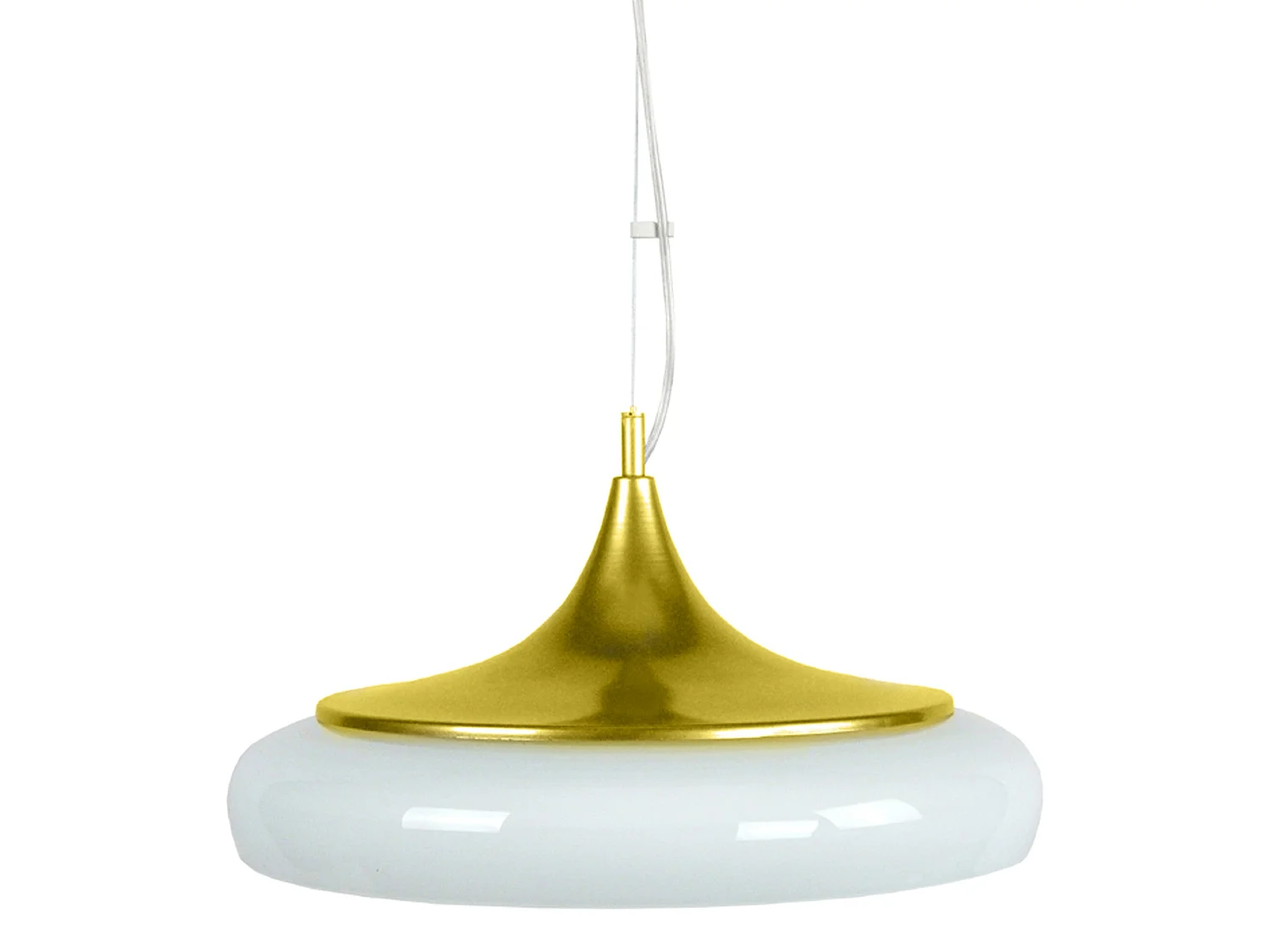 Lampadario a sospensione  metallo vetro minareto DIVINITY oro opal D'41cm