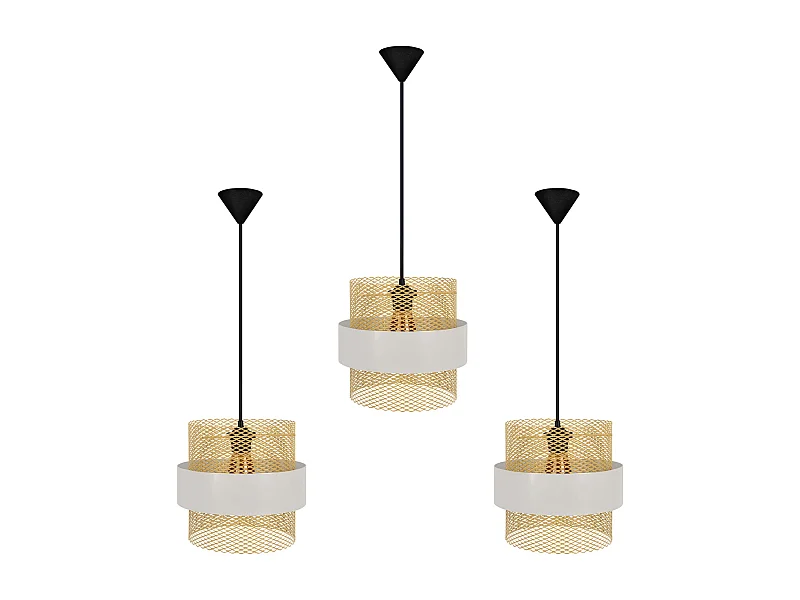 Suspensão TOSEL  MISIS LOT3 metal abstrato cinza D30 x  H78  cm