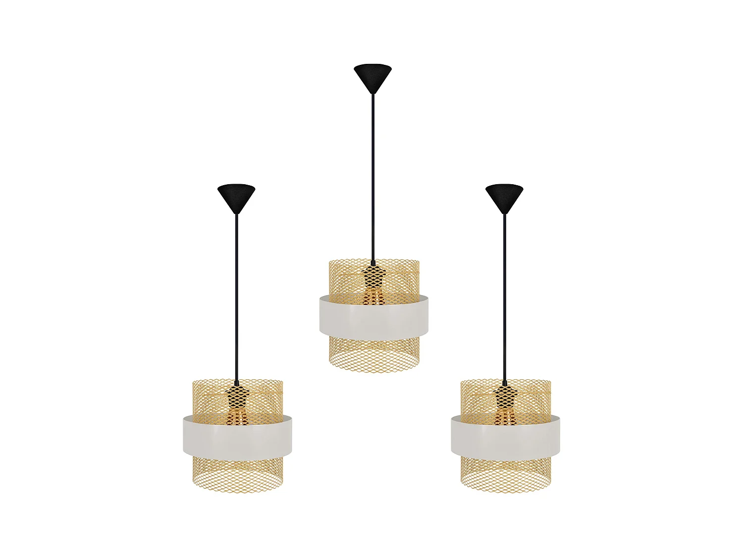Suspension TOSEL ,métal,Blanc   ,H 85xD 27x P 27cm