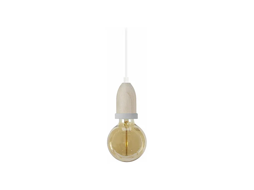 Suspension conique bois  naturel,gris 80 cm.