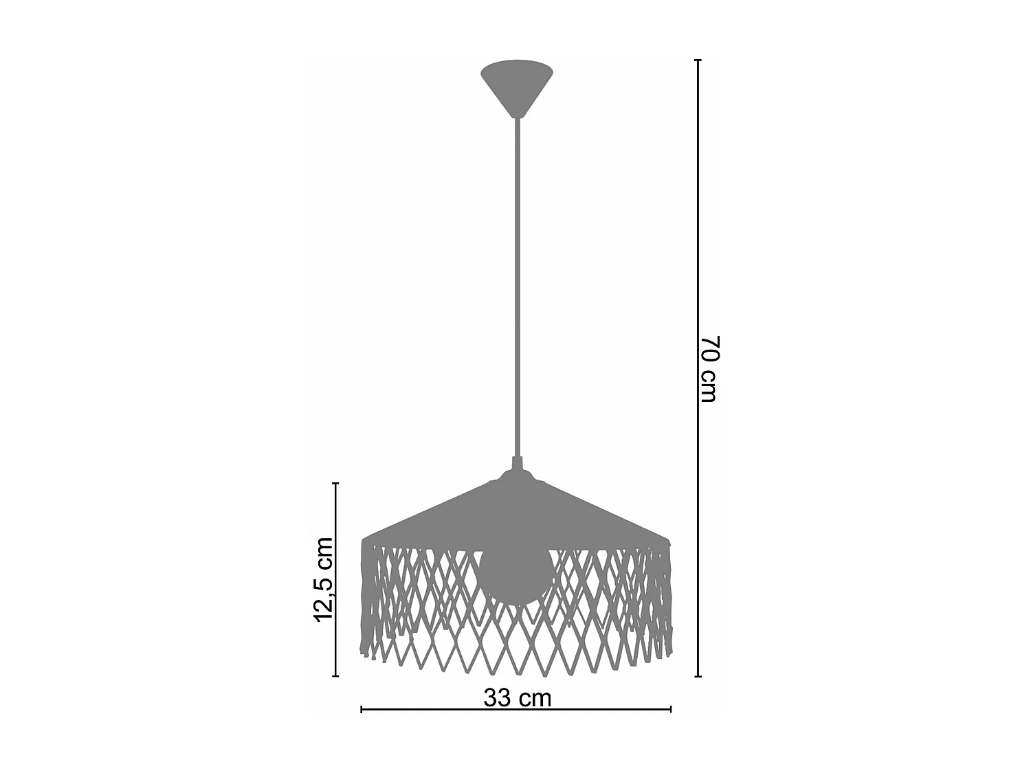 Suspensão TOSEL  ASTER metal cúpula marfim D33 x  H70  cm