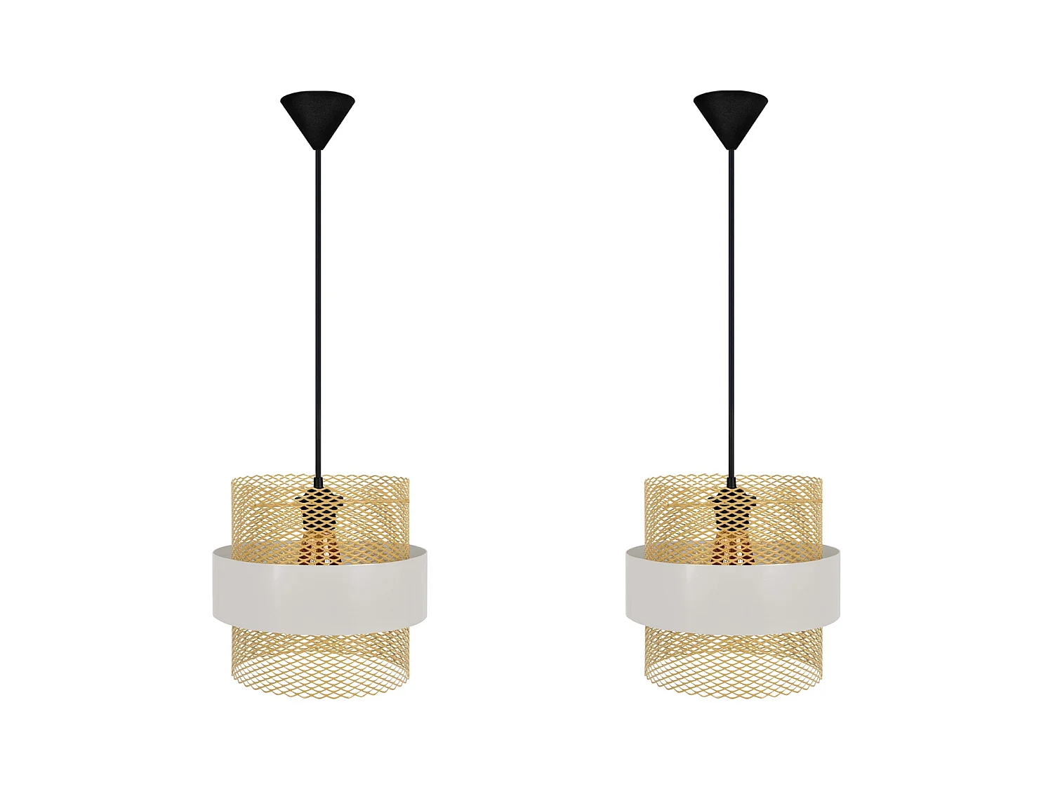 Suspension TOSEL ,métal,Blanc   ,H85xD 27x P 27cm