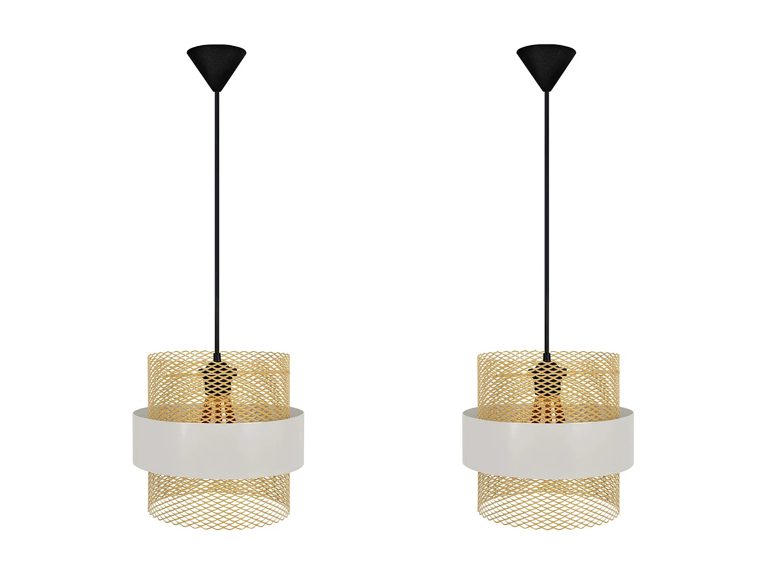 Suspensão TOSEL  MISIS LOT2 metal cilindro azul D27 x  H85  cm