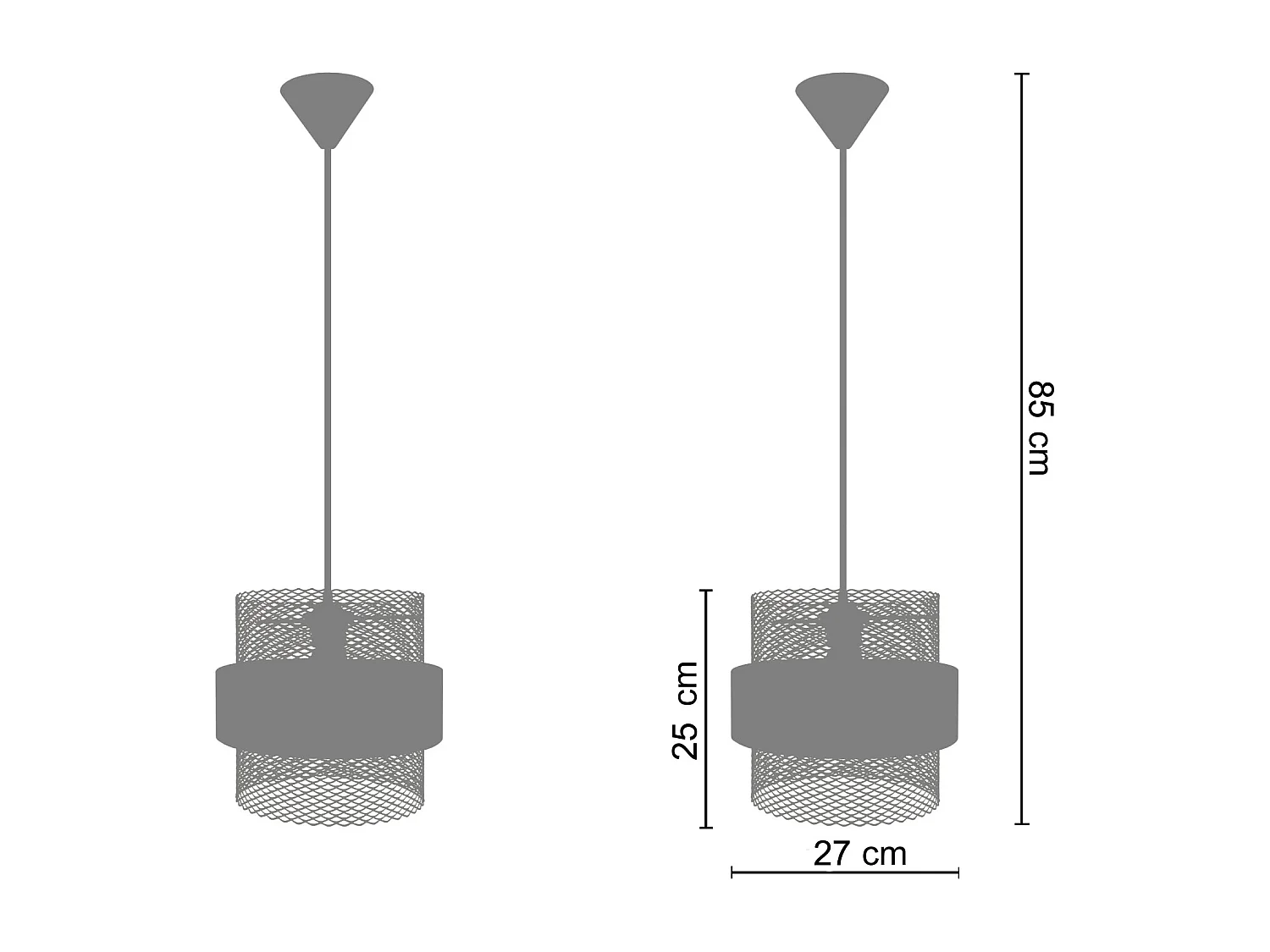 Suspensão TOSEL  MISIS LOT2 metal cilindro azul D27 x  H85  cm