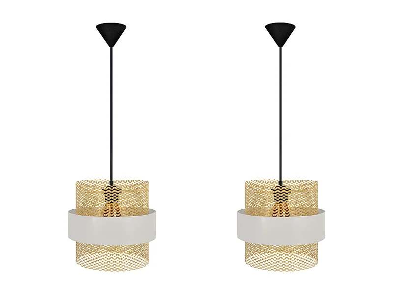 Suspension TOSEL ,métal,Blanc   ,H85xD 27x P 27cm