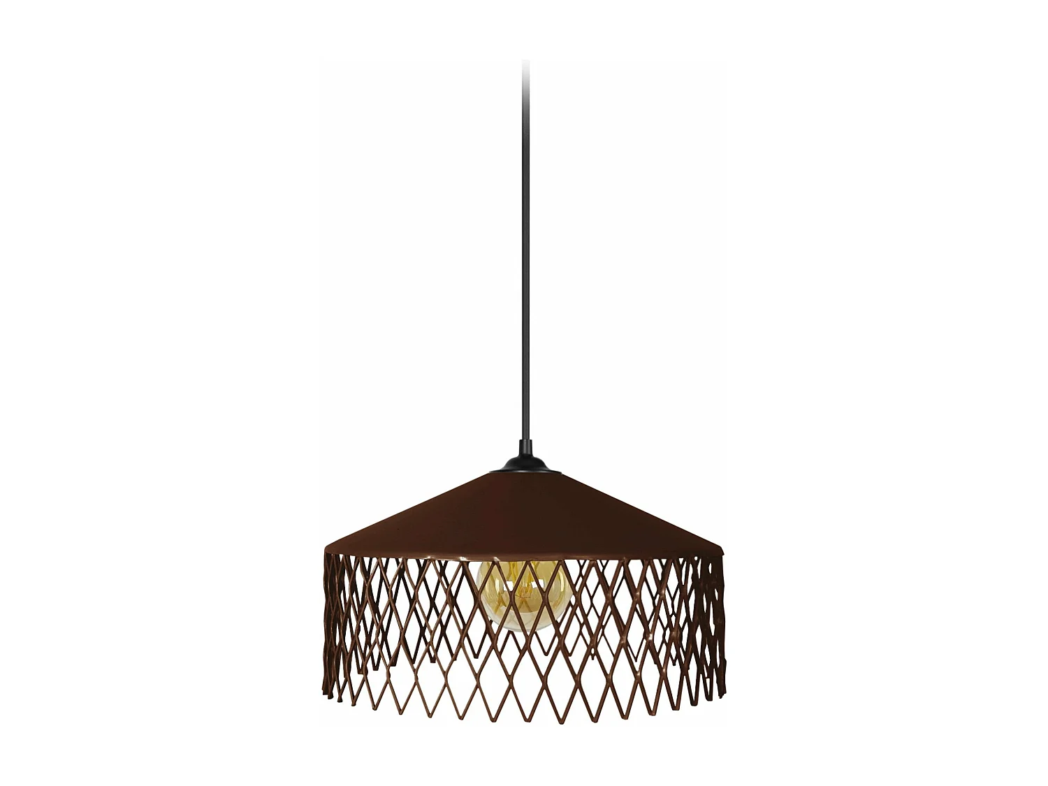 Suspensão TOSEL  ASTER metal cúpula castanho D33 x  H70  cm