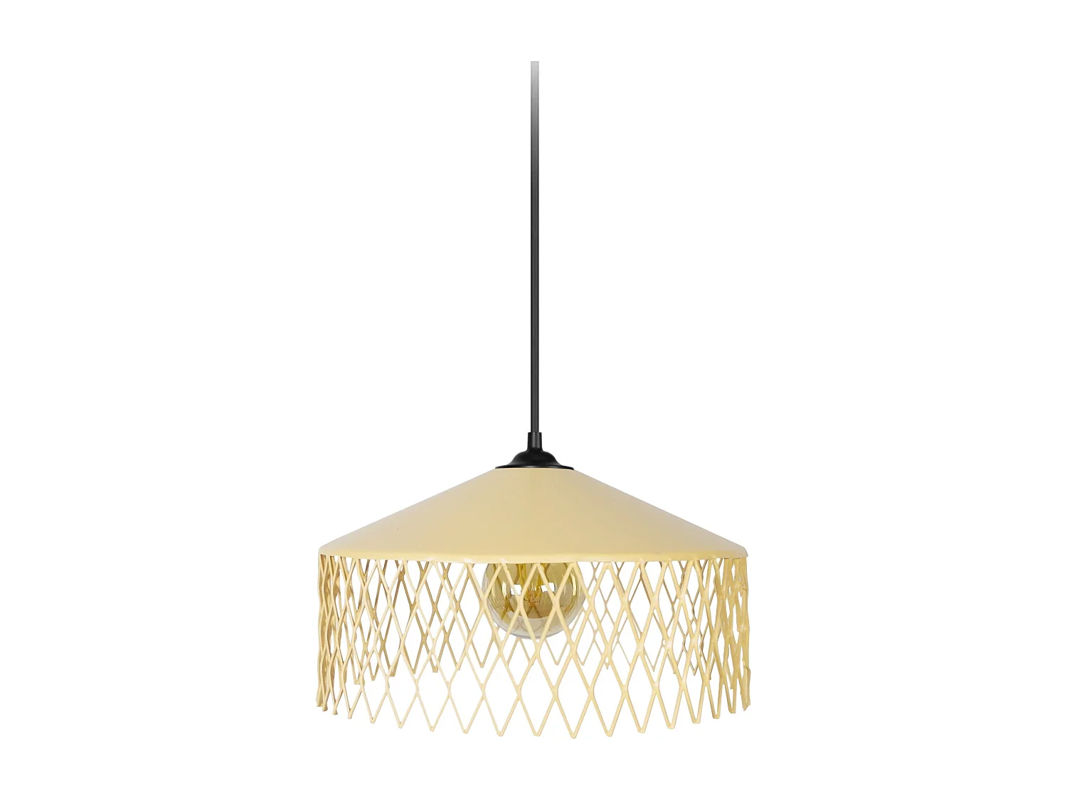 Suspensão TOSEL  ASTER metal cúpula amarelo D33 x  H70  cm