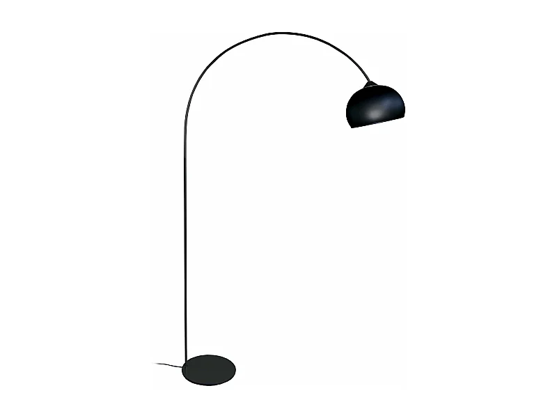 Candeeiro de Pé TOSEL ALFENA ARC tecido arqueado preto D30 x  H190  cm