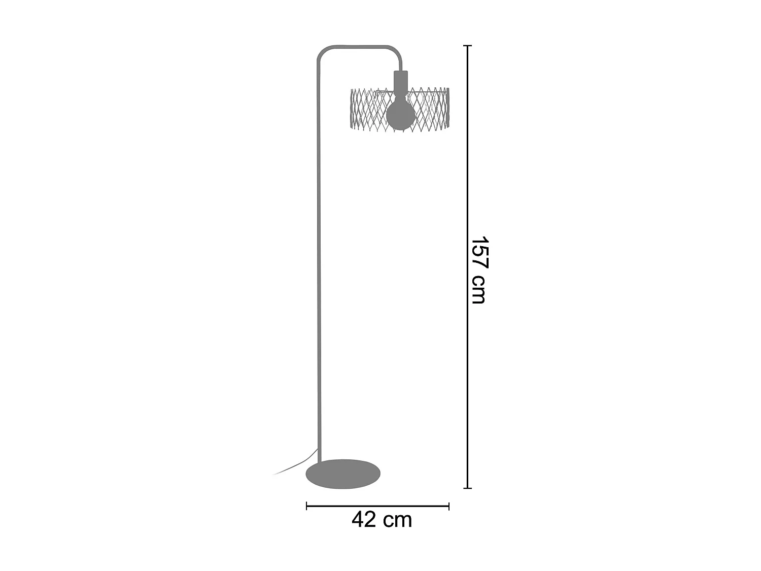 Lampadaire de Bureau TOSEL ,métal,Blanc   ,H157xD30xP42cm