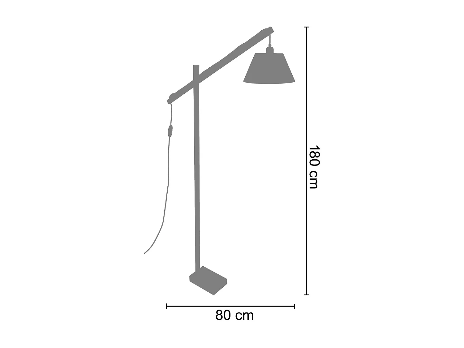 Lampadaire de Bureau TOSEL ,métal,Doré ,H157x D 30xP42cm