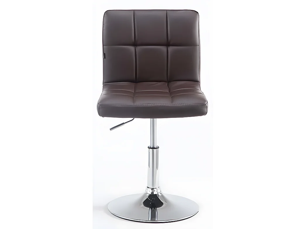 Lot de 2 chaises de salle à manger style moderne et design en synthétique marron hauteur réglable pivotant pieds en métal 10_CDS10088