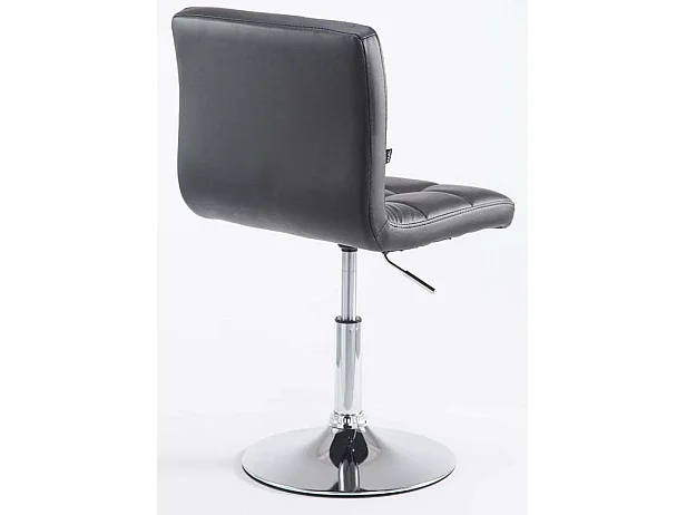 Lot de 2 chaises de salle à manger style moderne et design en synthétique noir hauteur réglable pivotant pieds en métal 10_0000223