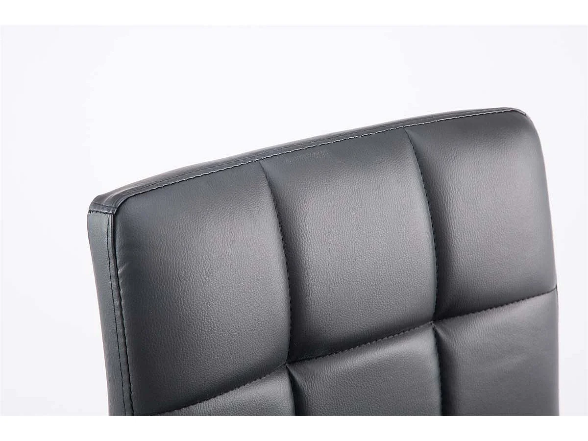 Lot de 2 chaises de salle à manger style moderne et design en synthétique noir hauteur réglable pivotant pieds en métal 10_0000223