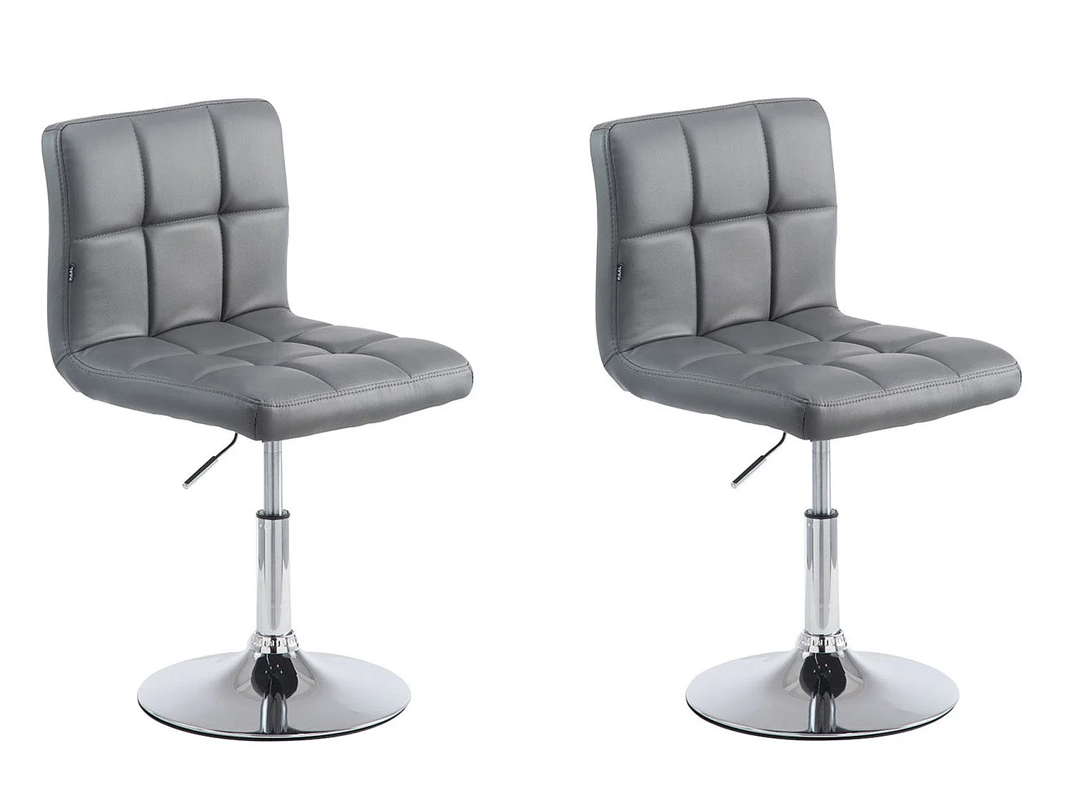 Conjunto de 2 sillas de comedor estilo moderno altura regulable asiento giratorio polipiel gris 10_0000226